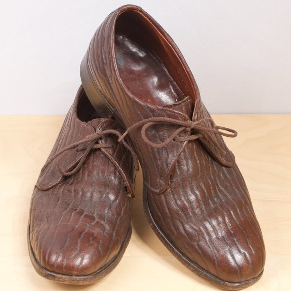 [SOLD] VTG Dack's Plain Toe Blucher Men's Shoe 7 D Brown Sealskin 🇨🇦 Round Toe - Picture 1 of 7